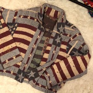 Vintage flag Linen jacket